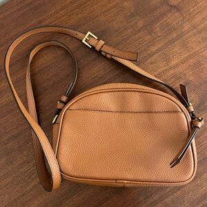 J Crew Leather Crossbody Bag in Tan